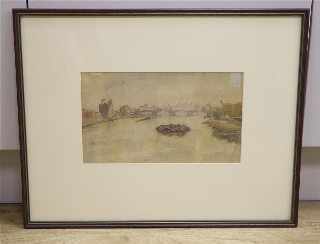 Irene Williams, (fl.1922-1940), watercolour, The Thames, 17 x 29cm